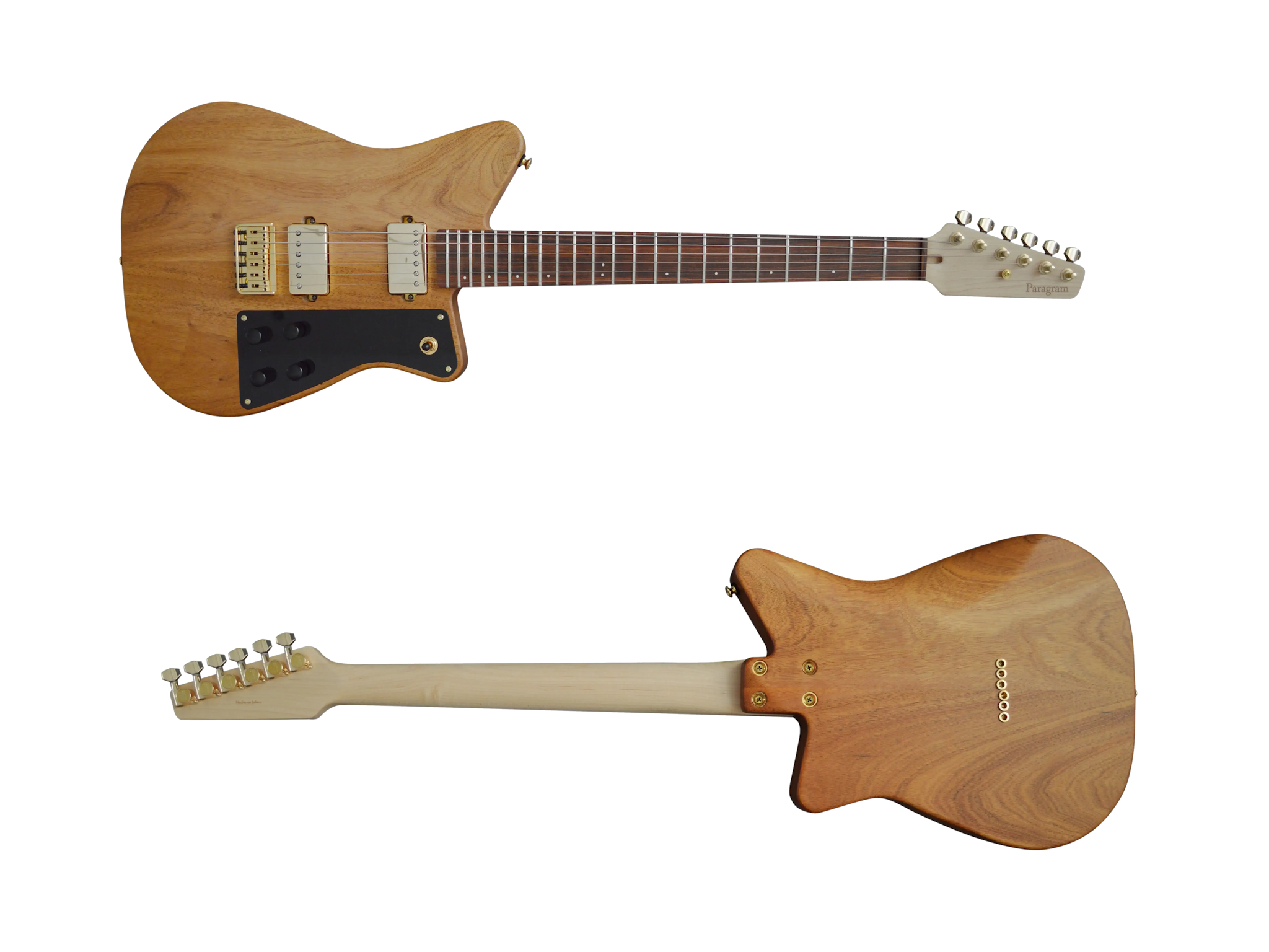 The original Paragram model is a solid-body, bolt-on construction, offering comprehensive customization options. You have the freedom to select from an array of pickup configurations and hardware, in addition to choosing from a diverse selection of woods.